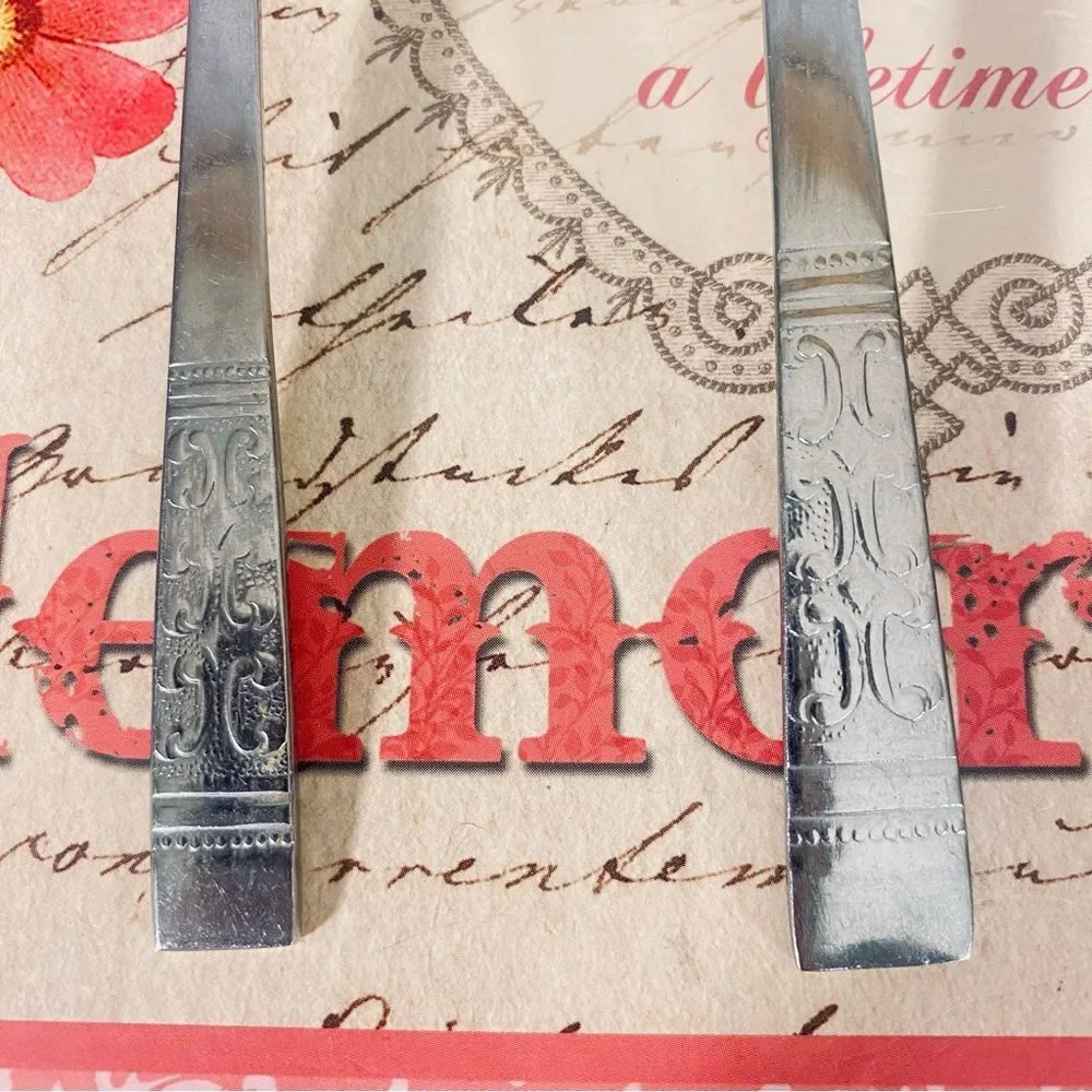 Vintage Stainless Steel Flatware Table Tea Spoon Set of 2 S1515B China